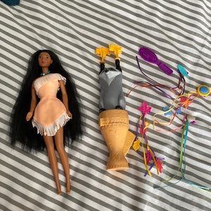 Vintage Disney Pocahontas Braided Beauty Barbie Set